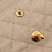 Chanel Timeless Double Flap Bag Handtasche in Beige Medium Größe aus Jeans Denim Material mit goldener Hardware Detail Knöpfe