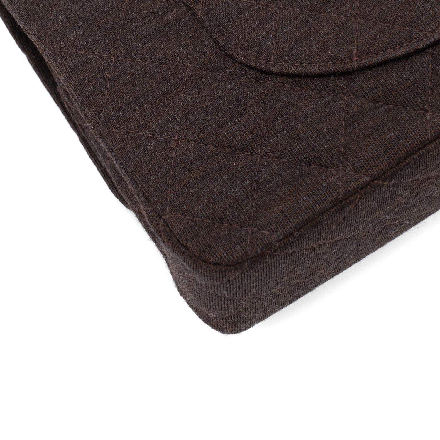 Vintage Chanel Classic Timeless Double Flap Bag in Medium Größe aus braunem Baumwolle Jersey Material mit goldener Hardware