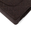 Vintage Chanel Classic Timeless Double Flap Bag in Medium Größe aus braunem Baumwolle Jersey Material mit goldener Hardware