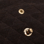 Vintage Chanel Classic Timeless Double Flap Bag in Medium Größe aus braunem Baumwolle Jersey Material mit goldener Hardware