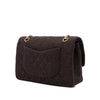 Vintage Chanel Classic Timeless Double Flap Bag in Medium Größe aus braunem Baumwolle Jersey Material mit goldener Hardware