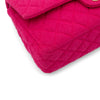 Pinke Chanel Timeless Double Flap Bag Handtasche in Medium Größe aus Jersey Tweed Material mit matt goldener Hardware