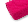 Pinke Chanel Timeless Double Flap Bag Handtasche in Medium Größe aus Jersey Tweed Material mit matt goldener Hardware