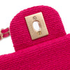 Pinke Chanel Timeless Double Flap Bag Handtasche in Medium Größe aus Jersey Tweed Material mit matt goldener Hardware