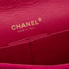 Pinke Chanel Timeless Double Flap Bag Handtasche in Medium Größe aus Jersey Tweed Material mit matt goldener Hardware