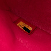 Pinke Chanel Timeless Double Flap Bag Handtasche in Medium Größe aus Jersey Tweed Material mit matt goldener Hardware