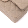 Beige Chanel Classic Double Flap Bag in Medium Größe aus Leinen Canvas Material mit matt goldener Hardware Vorderansicht 