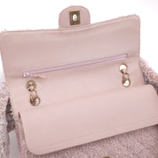Chanel Classic Double Flap Medium Boucle Tweed Rosa Pink GHW
