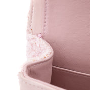 Chanel Classic Double Flap Medium Boucle Tweed Rosa Pink GHW