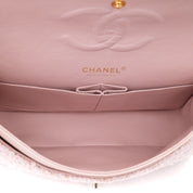 Chanel Classic Double Flap Medium Boucle Tweed Rosa Pink GHW
