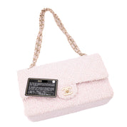 Chanel Classic Double Flap Medium Boucle Tweed Rosa Pink GHW