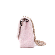 Chanel Classic Double Flap Medium Boucle Tweed Rosa Pink GHW