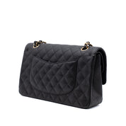 Chanel Classic Timeless Double Flap Bag in Medium Größe aus schwarzem Caviar Leder Material mit goldener Hardware