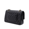 Chanel Classic Timeless Double Flap Bag in Medium Größe aus schwarzem Caviar Leder Material mit goldener Hardware