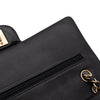 Chanel Classic Timeless Double Flap Bag in Medium Größe aus schwarzem Lammleder Material mit goldener Hardware