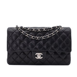 Chanel Classic Timeless Double Flap Bag Medium Lammleder Schwarz PHW
