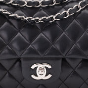 Chanel Classic Timeless Double Flap Bag Medium Lammleder Schwarz PHW