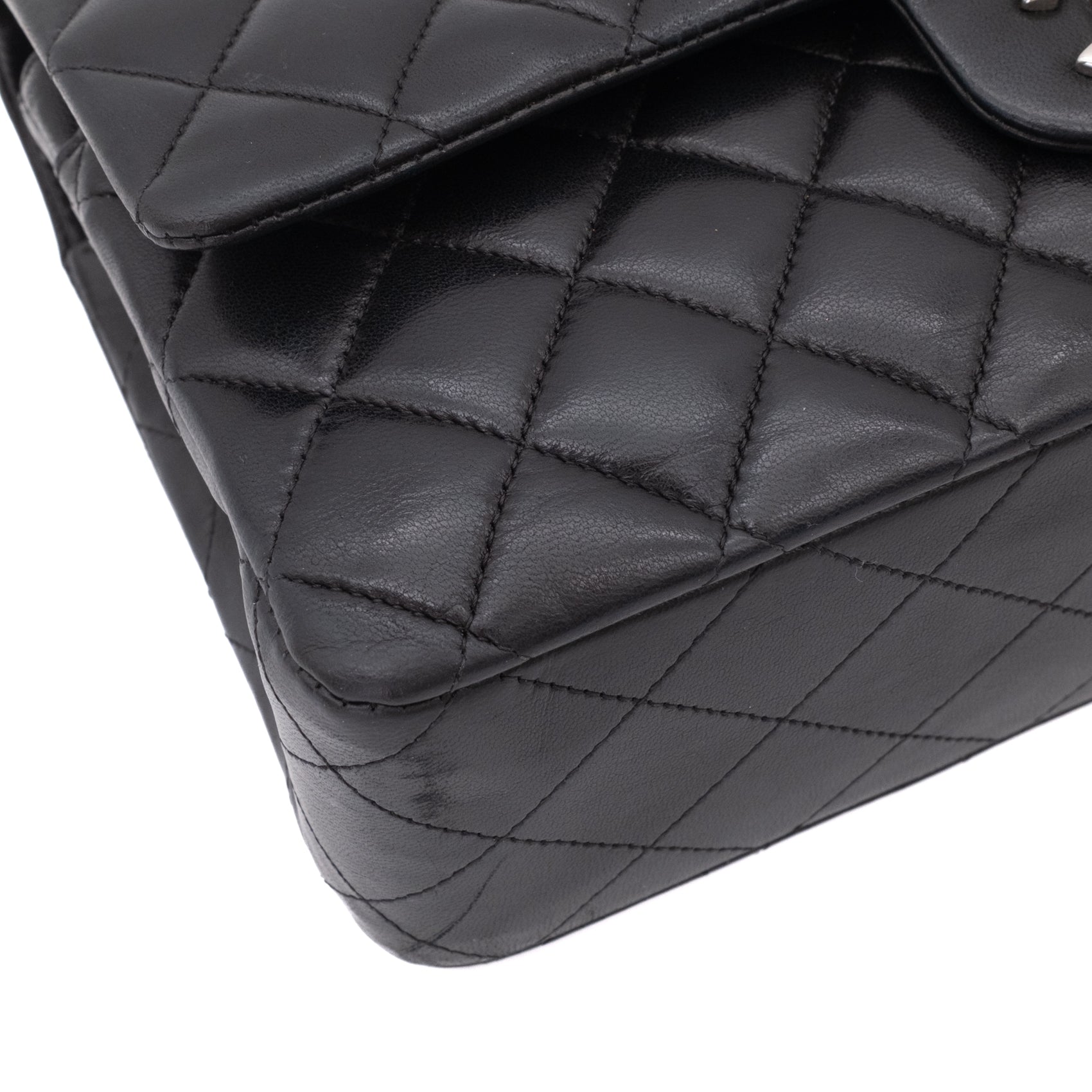 Chanel Classic Timeless Double Flap Bag Medium Lammleder Schwarz PHW