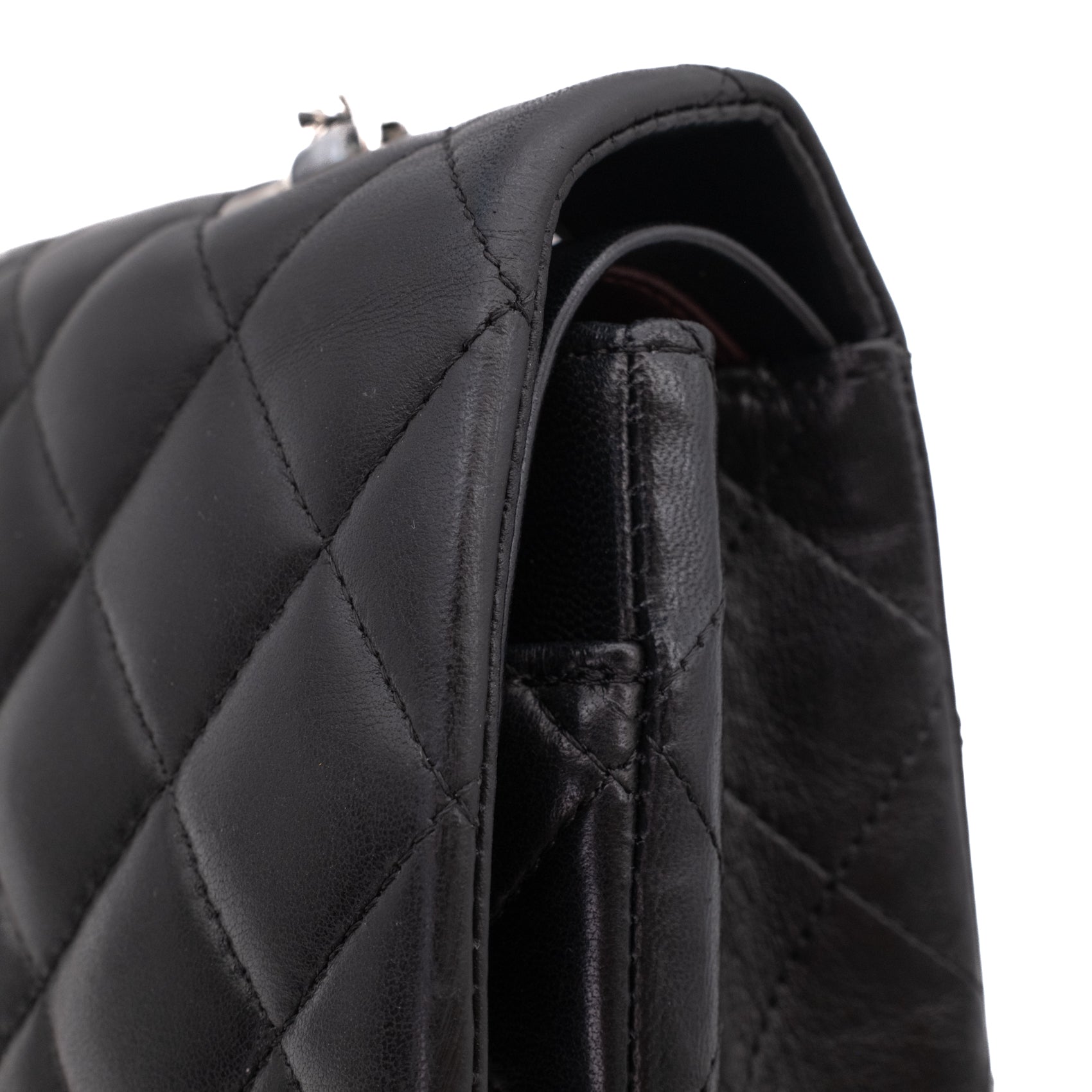 Chanel Classic Timeless Double Flap Bag Medium Lammleder Schwarz PHW
