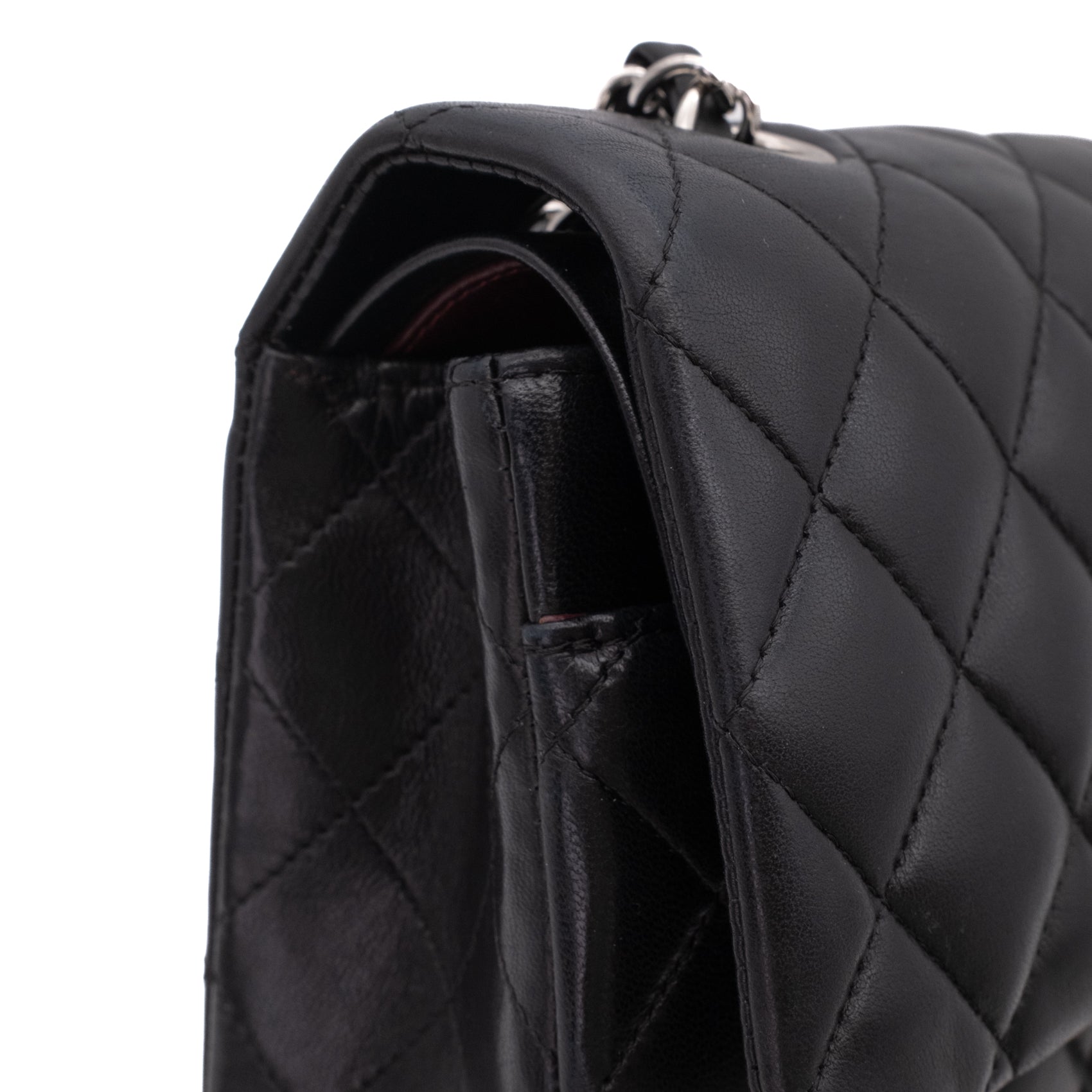 Chanel Classic Timeless Double Flap Bag Medium Lammleder Schwarz PHW