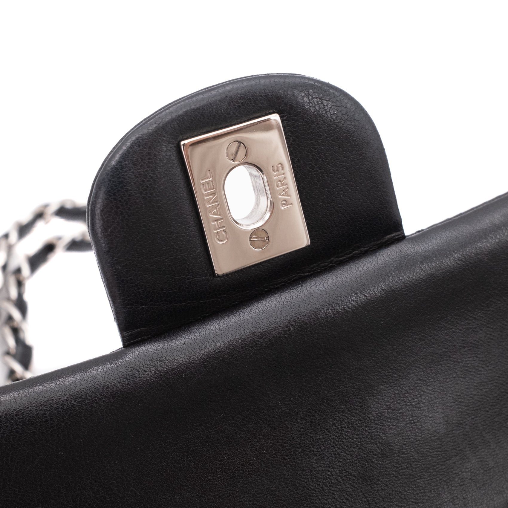 Chanel Classic Timeless Double Flap Bag Medium Lammleder Schwarz PHW