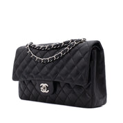 Chanel Classic Timeless Double Flap Bag Medium Lammleder Schwarz PHW