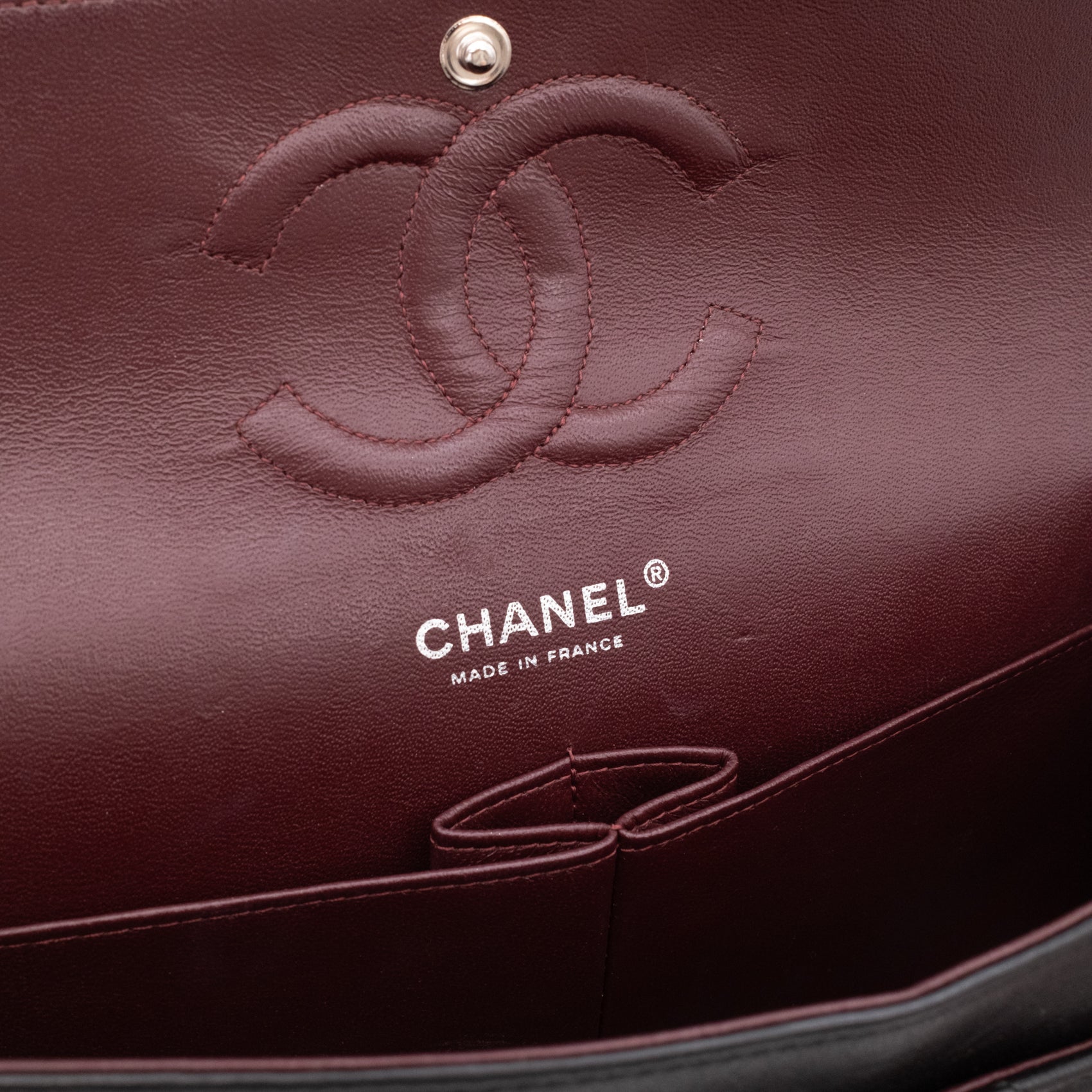 Chanel Classic Timeless Double Flap Bag Medium Lammleder Schwarz PHW