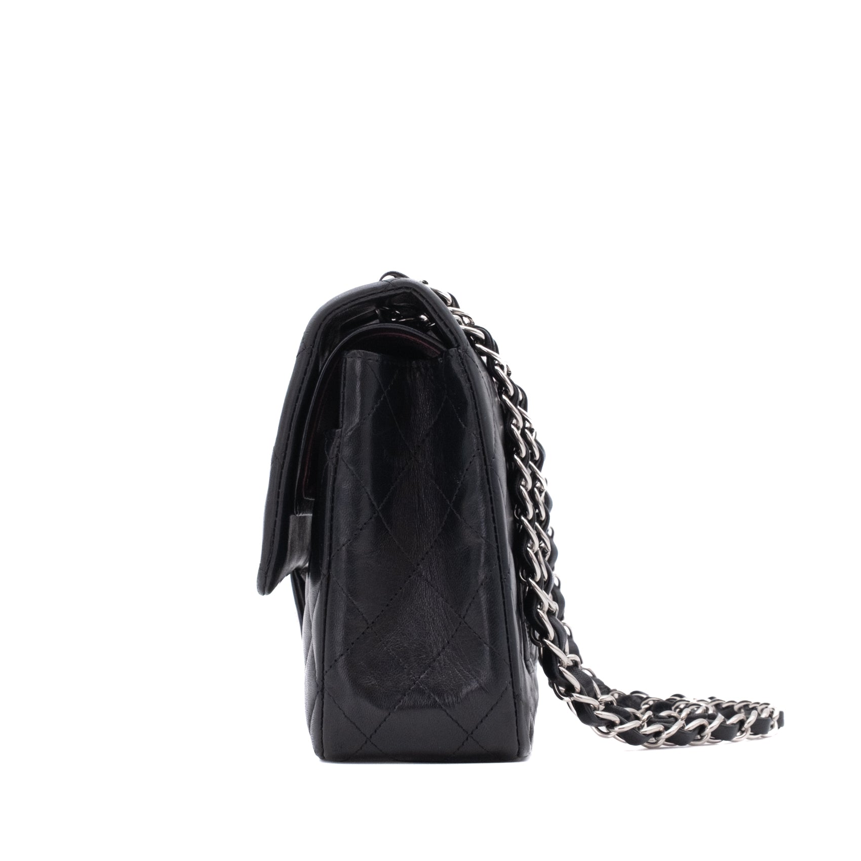 Chanel Classic Timeless Double Flap Bag Medium Lammleder Schwarz PHW