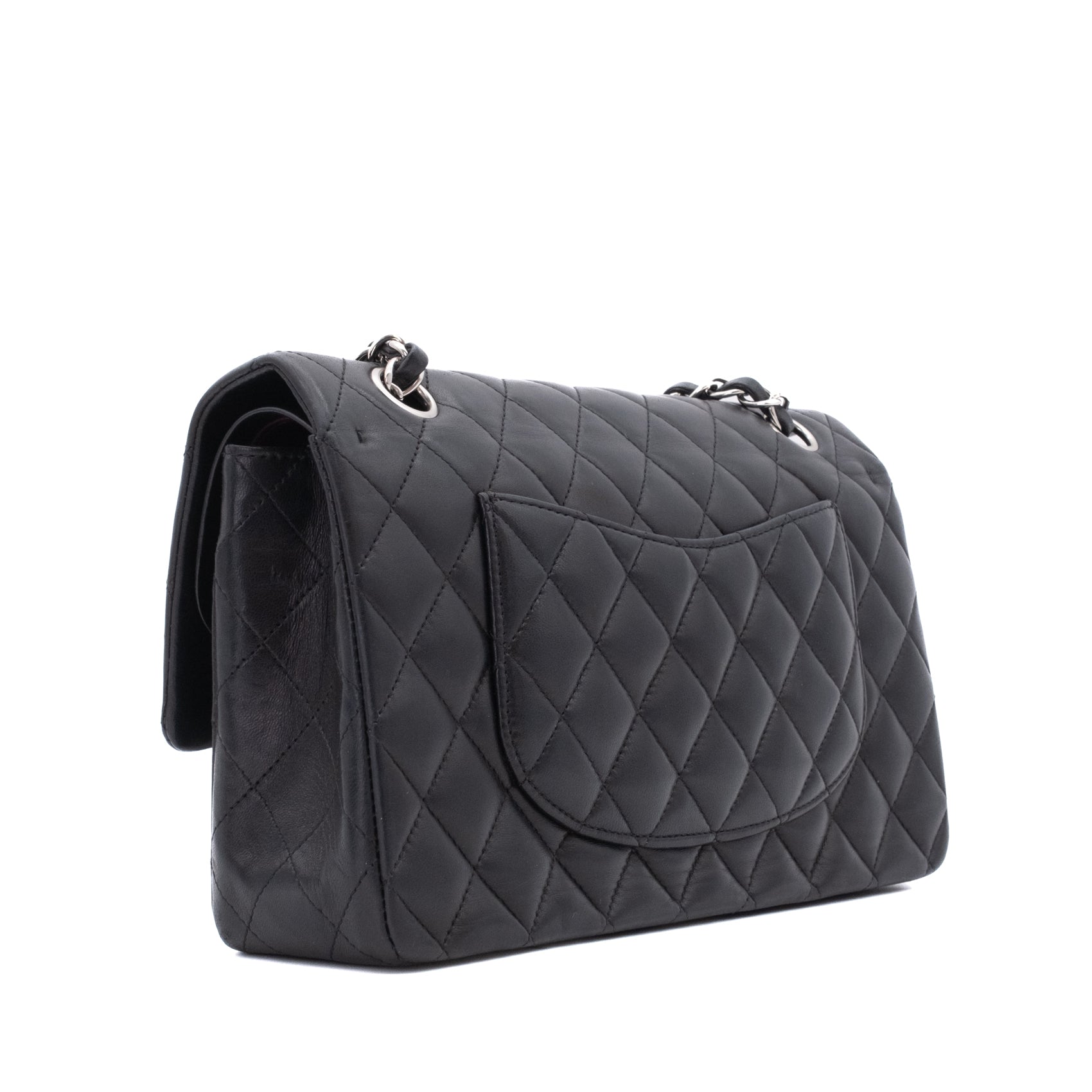 Chanel Classic Timeless Double Flap Bag Medium Lammleder Schwarz PHW