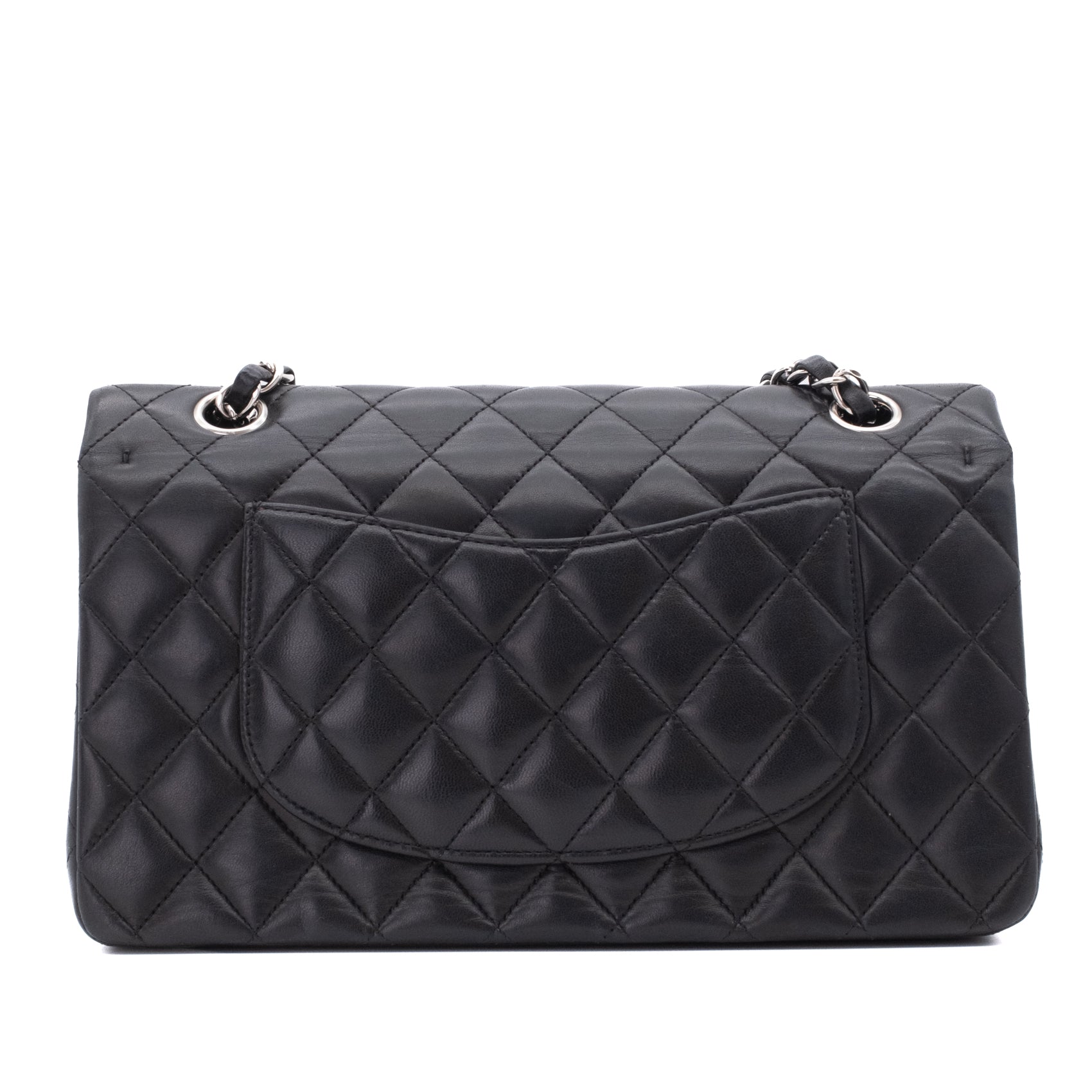 Chanel Classic Timeless Double Flap Bag Medium Lammleder Schwarz PHW