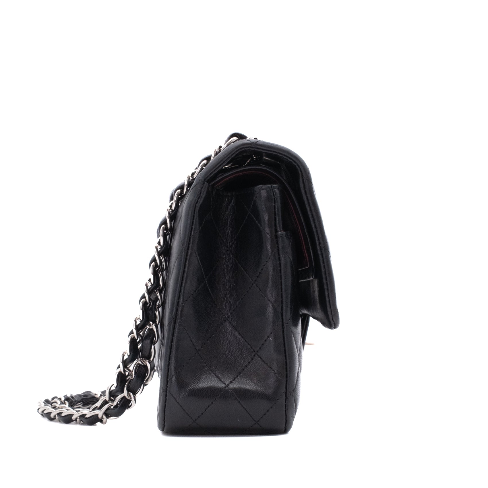 Chanel Classic Timeless Double Flap Bag Medium Lammleder Schwarz PHW