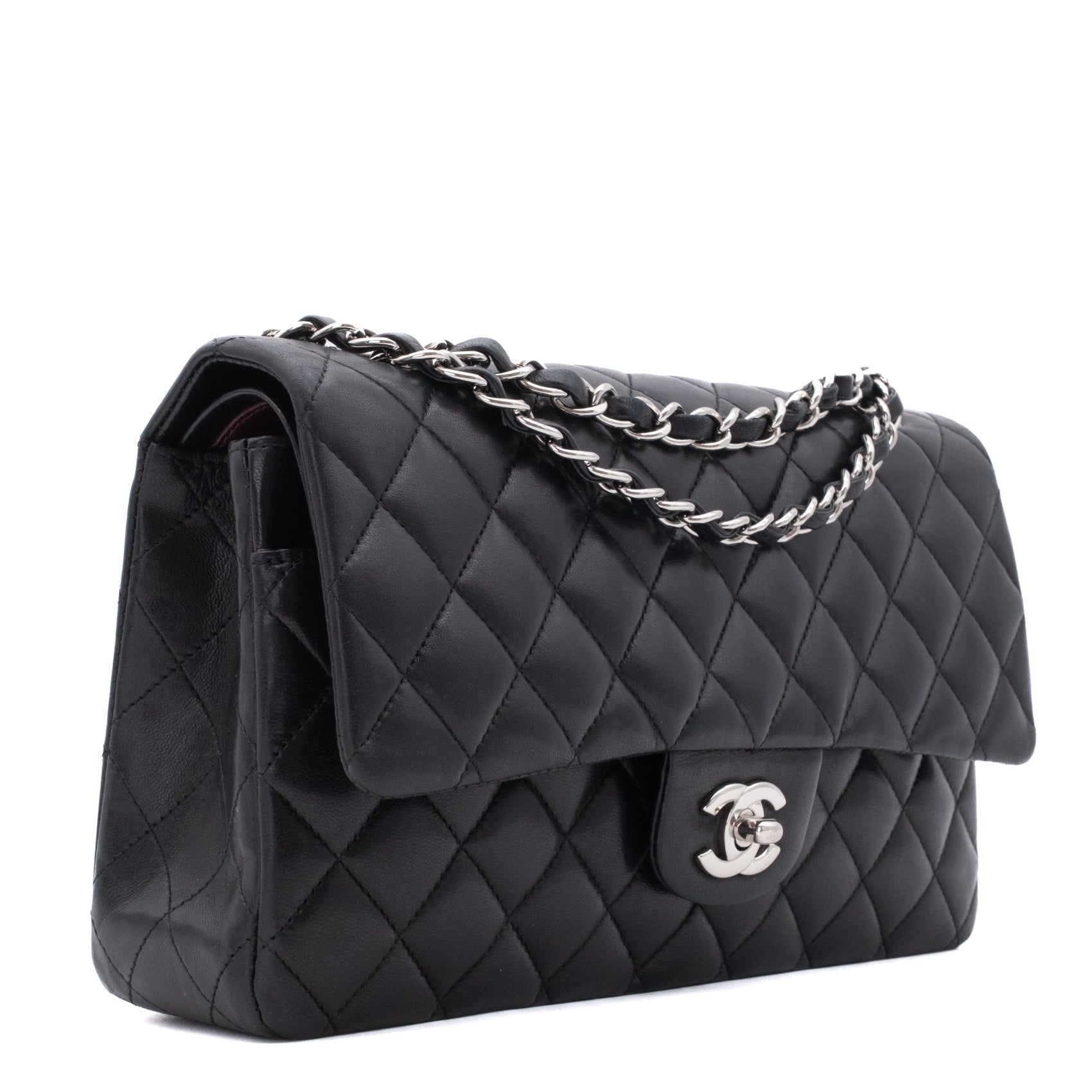 Chanel Classic Timeless Double Flap Bag Medium Lammleder Schwarz PHW