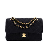 *Rare* Chanel Timeless Medium Double Flap Canvas Linen Black