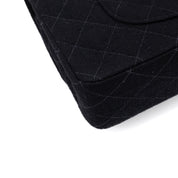 Vintage Chanel Classic Timeless Double Flap Bag in Medium Größe aus schwarzem Leinen Canvas Material mit goldener Hardware