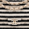 Gestreifte Chanel Classic Timeless Double Flap Bag in Medium Größe aus schwarz weißem Jersey Material mit goldener Hardware aus der limitierten Coco Sailor Kollektion CC Verschluss 