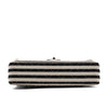 Gestreifte Chanel Classic Timeless Double Flap Bag in Medium Größe aus schwarz weißem Jersey Material mit goldener Hardware aus der limitierten Coco Sailor Kollektion