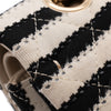 Gestreifte Chanel Classic Timeless Double Flap Bag in Medium Größe aus schwarz weißem Jersey Material mit goldener Hardware aus der limitierten Coco Sailor Kollektion