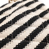 Chanel Classic Double Flap Medium Jersey Streifen Schwarz Weiß GHW