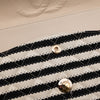 Gestreifte Chanel Classic Timeless Double Flap Bag in Medium Größe aus schwarz weißem Jersey Material mit goldener Hardware aus der limitierten Coco Sailor Kollektion