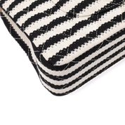 Chanel Classic Double Flap Medium Jersey Streifen Schwarz Weiß GHW