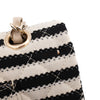 Chanel Classic Double Flap Medium Jersey Streifen Schwarz Weiß GHW