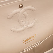 Chanel Classic Double Flap Medium Jersey Streifen Schwarz Weiß GHW
