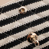 Chanel Classic Double Flap Medium Jersey Streifen Schwarz Weiß GHW
