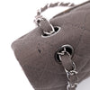 Chanel Classic Timeless Double Flap Bag in Medium Größe aus beige taupe Jersey Material mit silberner Hardware