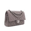 Chanel Classic Timeless Double Flap Bag in Medium Größe aus beige taupe Jersey Material mit silberner Hardware