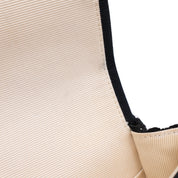 Schwarz Weiss gestreifte Chanel Classic Double Flap Bag in Medium Größe aus Tweed und Ribbon mit silberner Hardware