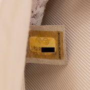 Schwarz Weiss gestreifte Chanel Classic Double Flap Bag in Medium Größe aus Tweed und Ribbon mit silberner Hardware