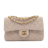 Chanel Classic Double Flap Small Leinen Canvas Beige GHW