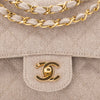 Vintage Chanel Classic Timeless Double Flap Bag in Small Größe aus beigem Leinen Canvas Material mit goldener Hardware CC Verschluss