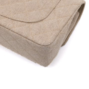 Vintage Chanel Classic Timeless Double Flap Bag in Small Größe aus beigem Leinen Canvas Material mit goldener Hardware